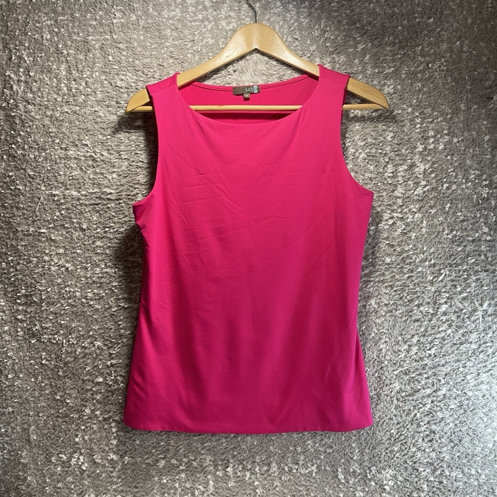 Judy P Sleeveless Pink Blouse Lined Nylon Sun Protection Preppy Vacation M